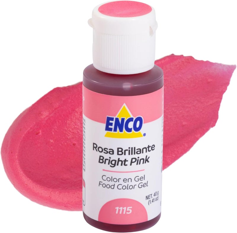 ENCO Bright Pink Gel Food Color 1.41 oz - Image 1